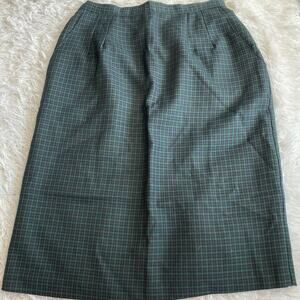 Women's Pencil Skirt Knee Length Zip Up Skirt Plaid, Blue Green & Black‎ Size 10